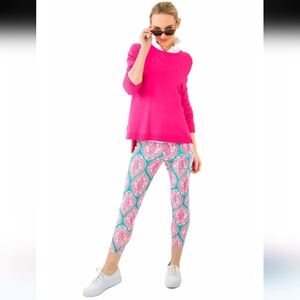 Gretchen Scott Indian Summer Leggings Turquoise Pink Medium